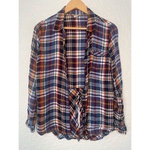 Lucky Brand Bungalow Red Plaid Flannel Shirt
